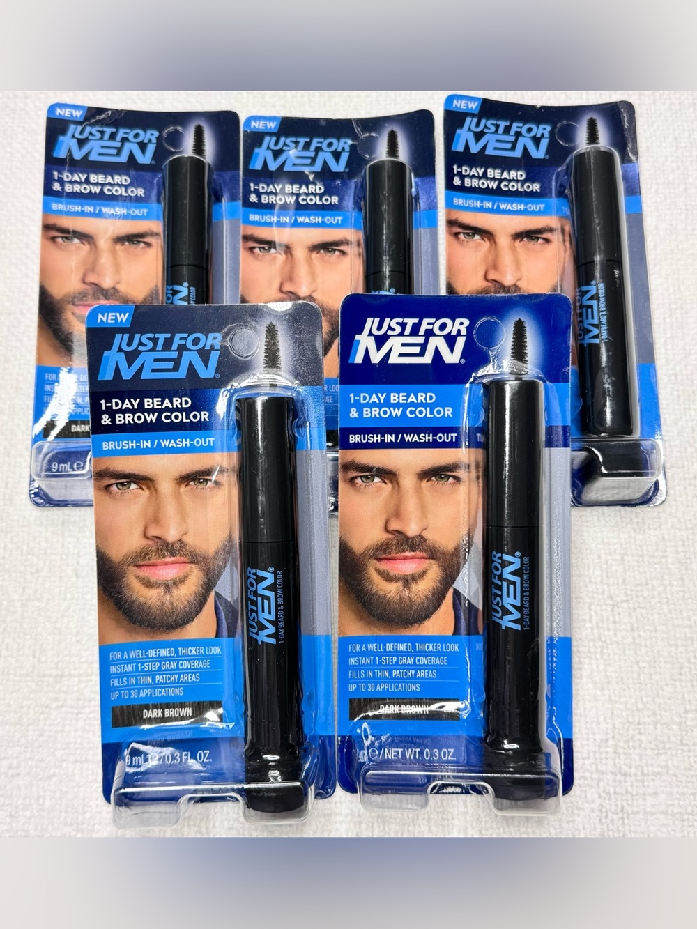 NEW Just For Men 1-Day Beard and Brow Color Dark Brown